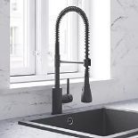 Boxed Swirl Seville Mixer Tap Matt Black. - S1.3. RRP £139.99.