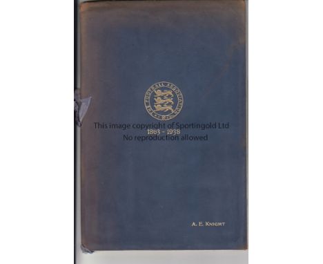 FA 1938  A superbly signed Football Association 75th Anniversary Banquet Menu  in blue velvet case with gold embossed FA cres