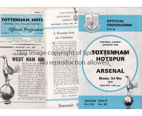 TOTTENHAM    A collection of 107 Tottenham home programmes 1951-1971 to include v Chelsea 1951/52 (tears) and 10 from the 196