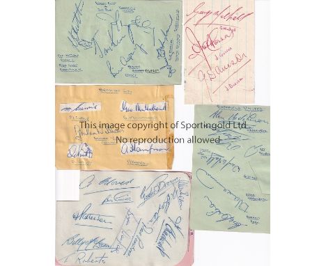 FOOTBALL AUTOGRAPHS 1950'S &amp; 1960'S       A large collection of autographed sheets and pictures including Derek Ufton of 