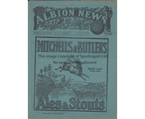 WEST BROM - LIVERPOOL 1926   West Brom home programme v Liverpool, 27/3/1926, , slight fold.  Good