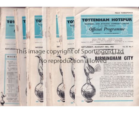 TOTTENHAM   A collection of  148 Tottenham home programmes 1962/63 (22) , 1963/64 (14), 1964/65  (6), 1965/66  (6), 1966/67 (