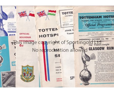TOTTENHAM     Seventeen Tottenham friendlies and testimonials programmes 1955-1968 to include v Vasas Budapest 1955/56, Hiber