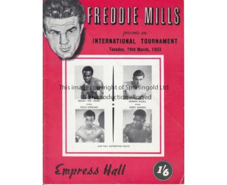 BOXING   Six boxing programmes, Kid Bassey v Chemama 53, Richardson v Whitehurst 59, Downes v Van Neste 60, Benavides v McKen