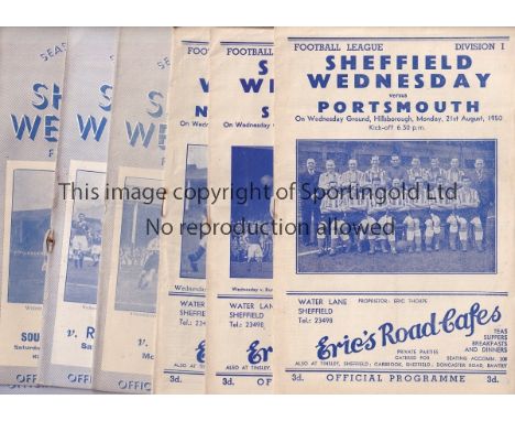 WEDNESDAY   A collection of 58 Sheffield Wednesday home programmes 1950-1970 plus a 1965/66 Handbook. Programmes include v Po