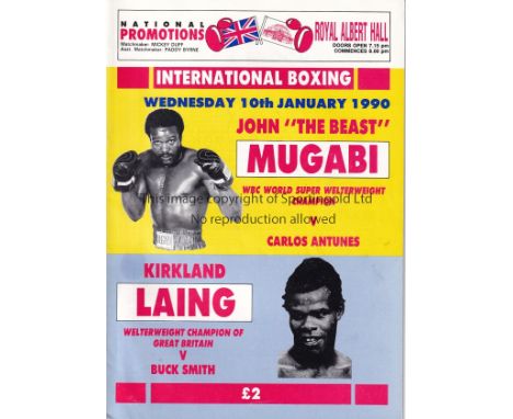 BOXING   Fifteen boxing programmes , flyers and tickets, 1983-1990, all at Royal Albert Hall includes World Title Fights . In