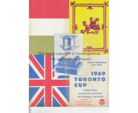 1969 TOTTENHAM v GLASGOW RANGERS      Official 16-page programme for the friendly played 1 June 1969 in the Toronto Cup at th