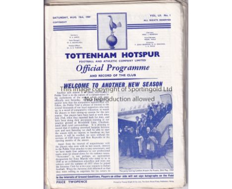 TOTTENHAM     Twenty four Tottenham home programmes from 1959/60 to include all 21 League matches, Practice match and 2 FA Cu