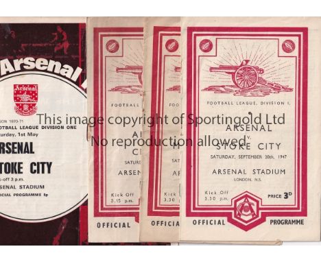 ARSENAL       A collection of 57 programmes 52 of which are homes including v. Manchester United horizontal crease and slight