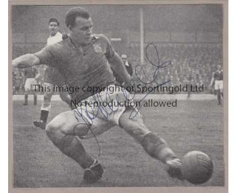 JOHN CHARLES   Action picture of John Charles playing for Leeds v Tottenham circa 1955-56. Good ink signature of the mighty m
