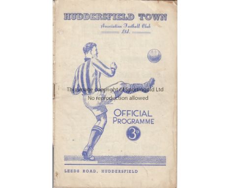 HUDDERSFIELD - TOTTENHAM 50-51   Huddersfield home programme v Tottenham, 25/11/50, first Tottenham title season, score , sco