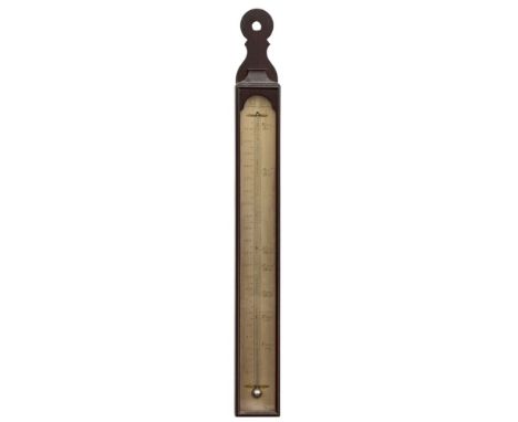 Dollond, London, an early 19th Century long thermometer: the engraved silvered register signed Dollond, London with the scale