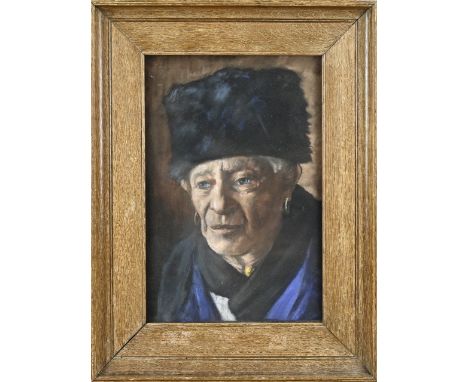 Adrian Bleys. 1877 - 1964. Portrait Volendam fisherman with earrings. Dimensions: H 38 x W 26 cm. In good condition.