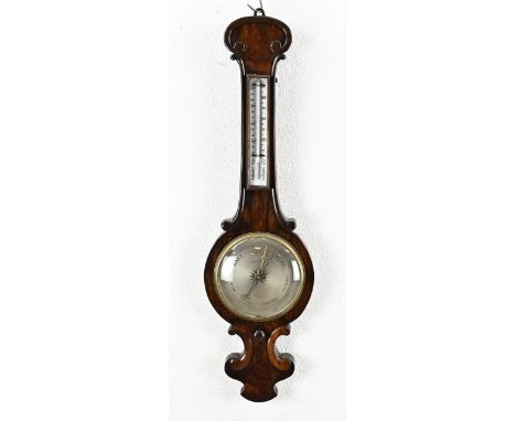 Antique English Victorian rosewood barometer. With thermometer. Circa 1880. Size: 97 cm. In good condition.