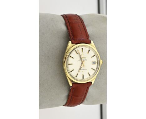 Watch Omega constellation automatic chronometer, with date display. The watch is placed in a double case with a brown leather