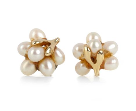 PAIR OF PEARL EARRINGS, indistinctly marked