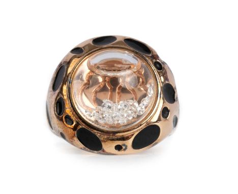 ROYAL ASSCHER, 'SHINING STARS' COLLECTION PENDANT ensuite to the previous lot, with free-floating diamonds encased within a s