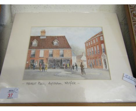THREE UNFRAMED PRINTS OF AYLSHAM MARKET PLACE