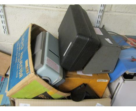 BOX CONTAINING ASSORTED PROJECTOR, POWER SUPPLY UNITS ETC