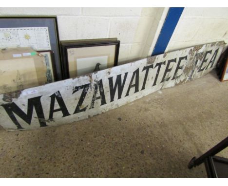 GOOD QUALITY LARGE ENAMEL SIGN ADVERTISING MAZAWATTEE TEA
