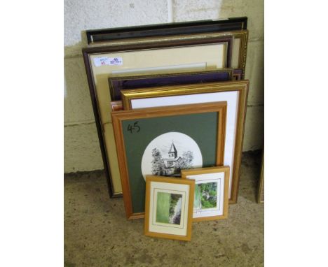 GROUP CONTAINING MIXED PRINTS, PICTURES, EMBROIDERED RELIGIOUS PICTURE ETC