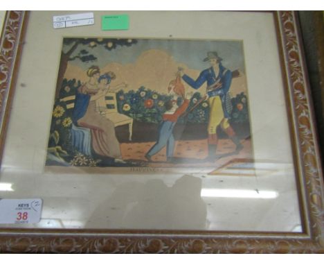 PAIR OF FRAMED 19TH CENTURY PRINTS ENTITLED HAPPINESS AND PERSUASION