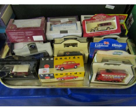 BOX CONTAINING COLLECTION OF VARIOUS MODERN BOXED DIE-CAST INCLUDING CORGI VANGUARDS SERIES RED HERALD, VARIOUS DAYS GONE ETC