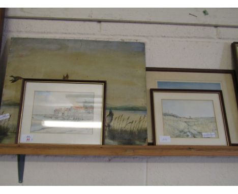 TWO JASON PARTNER PRINTS, A FURTHER PETER SCOTT PRINT AND AN OIL ON BOARD