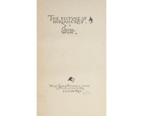 WILDE (OSCAR)The Picture of Dorian Gray, FIRST EDITION IN BOOK FORM,  half-title and title designed by Charles Ricketts, with