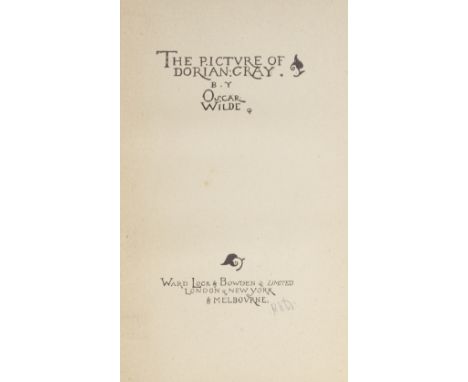 WILDE (OSCAR)The Picture of Dorian Gray, FIRST EDITION IN BOOK FORM,  half-title and title designed by Charles Ricketts, with