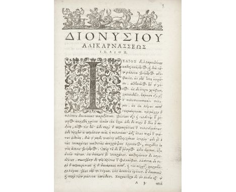 DIONYSIUS OF HALICARNASSUSIsaios kai Deinarcos. Vitae Isaei &amp; Dinarchi, magnorum Graeciae oratorum [edited by Petrus Vict