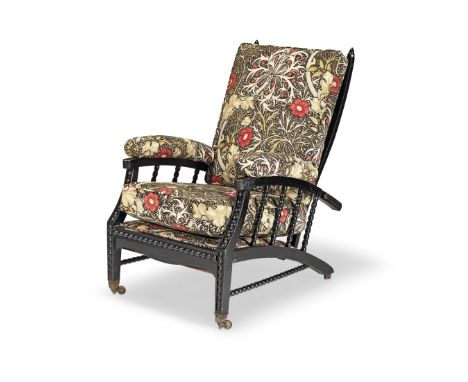 FORSTER (E.M.)A late nineteenth century Arts and Crafts ebonised 'Morris' adjustable-back reclining armchair, designed by Phi