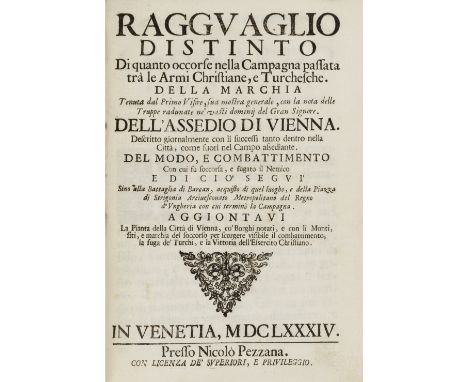 [ROSSITIS (FRANCESCO DE)]Ragguaglio distinto di quanto occorse nella campagna passata trà le armi christiane e turchesche, FI