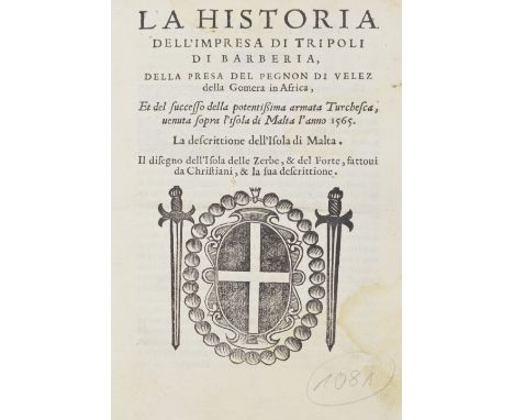 ULLOA (ALFONSO DE)La historia dell'impresa di Tripoli di Barberia, della presa del Pegnon di Velez della Gomera in Africa, et