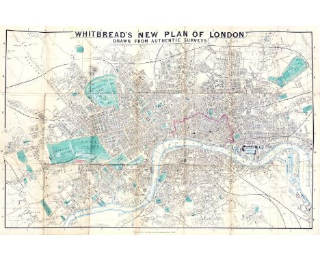 LONDONSMITH (CHARLES) Smith's New Plan of London, Westminster and Southwark. 1826,  engraved map, partially hand-coloured, la