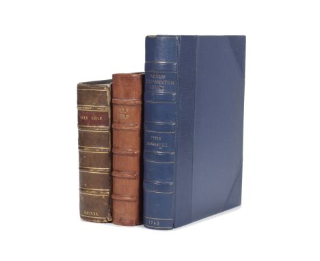 BIBLE, IN ENGLISH, AUTHORISED VERSIONThe Holy Bible,  general and NT title-pages within woodcut typographical borders, ruled 