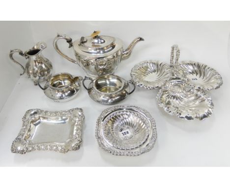 A tray lot of EP - tea service, dishes etc Condition Report: Available upon request