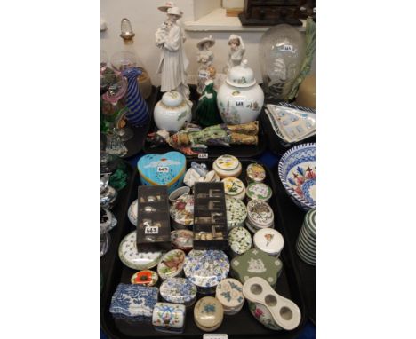 Assorted trinket boxes, Guiseppe Armani figures etc Condition Report: Available upon request