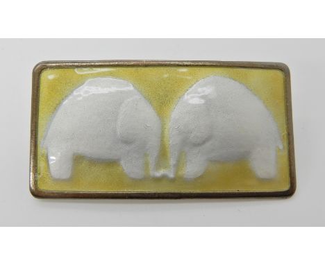 A silver J. Tostrup of Denmark enamelled elephant brooch, dimensions 5.5cm x 2.9cm, weight 19.8gms Condition Report: light ta