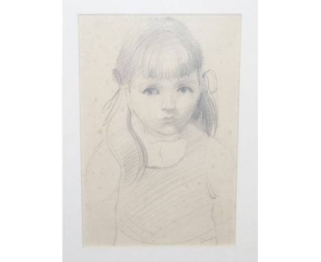 NOEL SLANEY Young girl portrait head and shoulders, signed, pencil, 22 x 14.5cm Condition Report: Available upon request