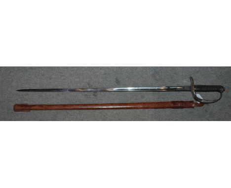 An officers sword, the blade stamped J.R. Gaunt &amp; Son, Late Edward Thurkle, Conduit St, London, in leather scabbard, blad