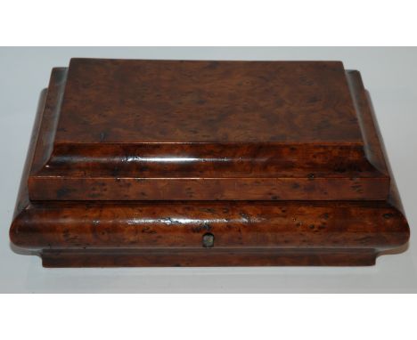 A walnut sewing box, various pens, inlaid tea caddy and inlaid sewing box (3) Condition Report: Available upon request