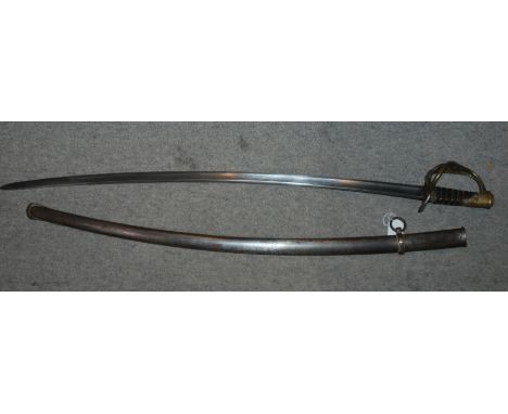 A sabre in metal scabbard, blade and hilt, 105cm Condition Report: Available upon request