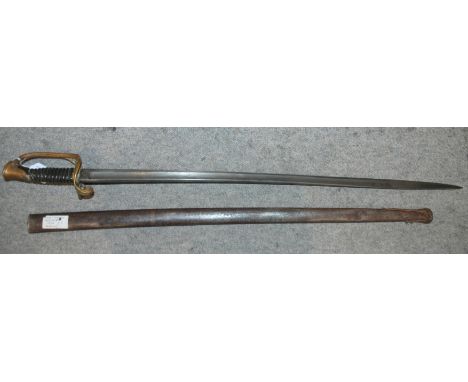 A sabre in metal scabbard, the blade stamped Jurama 1856, blade and hilt 92cm Condition Report: Available upon request