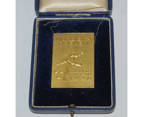A Swedish silver-gilt medallion, the obverse inscribed Nordiska Spelen, Stockholm 6-14 Febr, 1926, the reverse inscribed Lags