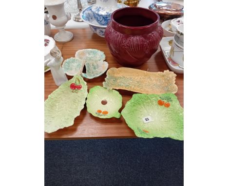 LLADRO FIGURE, VICTORIAN JARDINAIRE, CARLTONWARE DISHES ETC ( 11 PIECES )