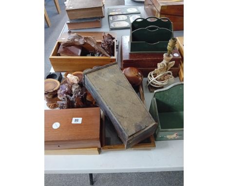 19TH CENTURY CANDLE BOX, STATIONARY BOX, ALABASTER LAMP BOXES ETC