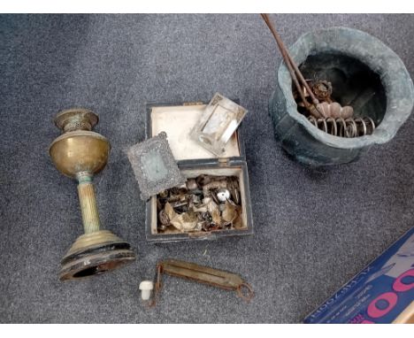 QTY OF SCRAP SILVER, OIL LAMP, JARDINERE QUANTITY OF, SCRAP SILVER, OIL LAMP, JARDINIERE ECT