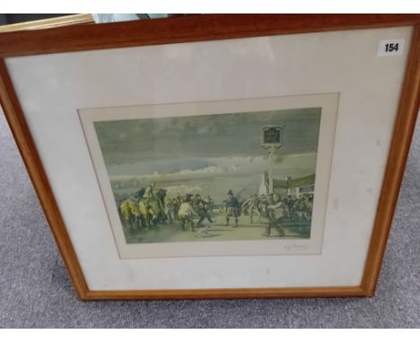 ALFRED MUNNINGS SIGNED PRINT OF HIGHLAND GAMES