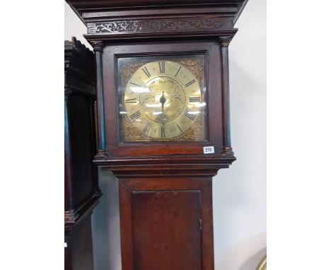 LATE C18TH BRASS FACED GRANDFATHER CLOCK LATE 18TH CENTURY BRASS FACED GRANDFATHER CLOCK BY WILLIAM BRADFORD OF DREYFORD IN A